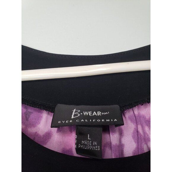 Byer B Wear Too! Womens L Mini Dress Purple Pink Ombre Stripe Sleeveless Buckle - Picture 5 of 6